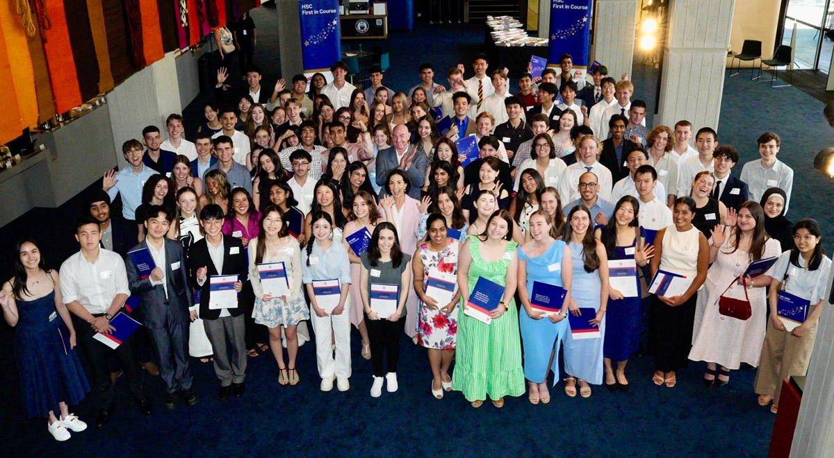 Group photo from HSC awards ceremony hosted by the Deputy Premier and Education Minister The Hon Prue Car MP